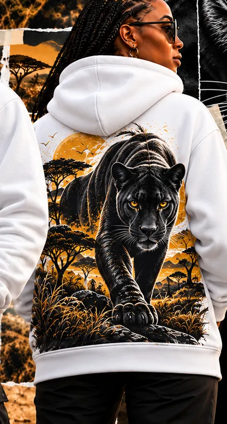 SoulTribe Hoodie in white, back view