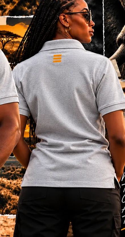 SoulTribe Polo in grey, back view