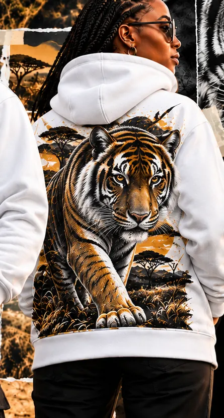 SoulTribe Zipped Hoodie in white, back view